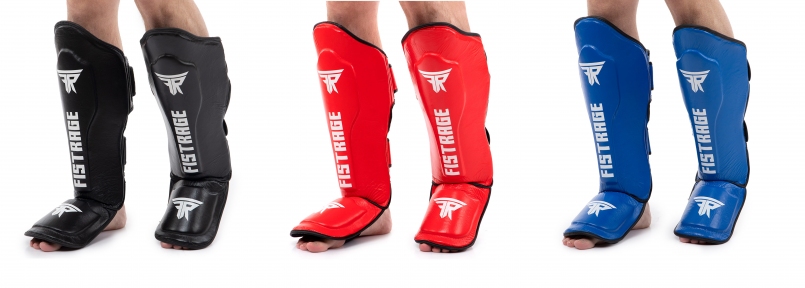 Захист гомілки та стопи для єдиноборств FISTRAGE натуральна шкіра
