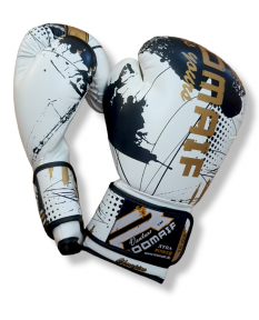 Рукавички боксерські ROOMAIF Champion, біло-чорні 10oz, штучна шкіра 