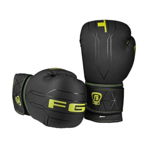 Боксерські рукавички FGT  чорно-зелені (матеріал: DX)