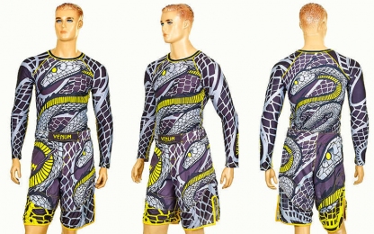 Рашгард с длинным рукавом VENUM SNAKER CO-5773 (PL, эластан, р-р M-XL, черный-желтый)