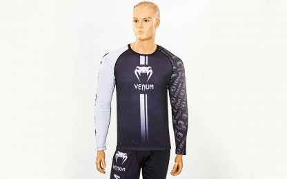 Рашгард с длинным рукавом VENUM LOGOS CO-8128 (PL, эластан, р-р M-XXL (RUS 44-52), черый-белый)