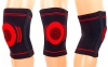 Наколенник со спиральными ребрами жесткости и силиконовым кольцом (1шт) BC-863A-L (р-р L, черный-красный)